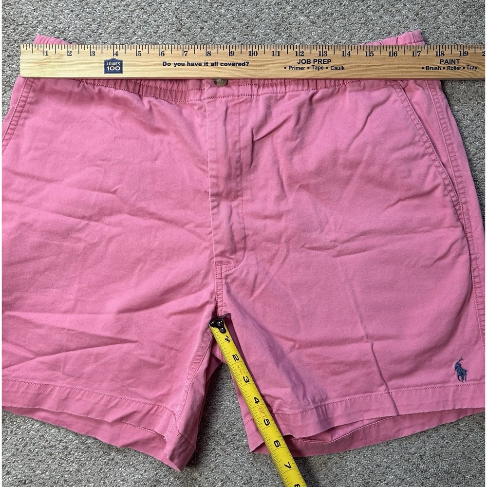 Polo Ralph Lauren Mens XL Shorts Classic Fit Chino Elastic Waist 6" Inseam Pink - Picture 6 of 6